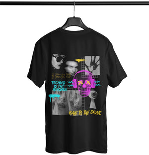 Techno Streetwear Back Print T-Shirt