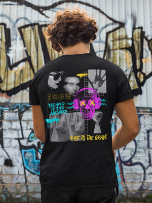 Techno Streetwear Back Print T-Shirt