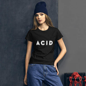 Acid Visual Effect Women's Fitted T-Shirt | Techno Outfit