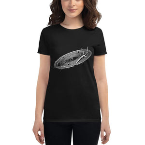 Vinyl Space Women's Fitted T-Shirt | Techno Outfit