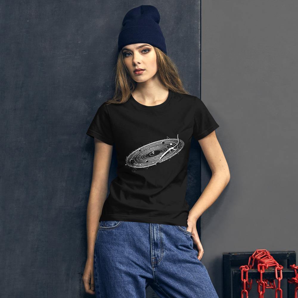 Vinyl Space Women's Fitted T-Shirt | Techno Outfit