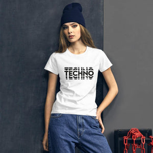Techno Visual Effect 2 Women's Fitted T-Shirt | Techno Outfit