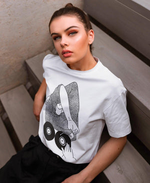 Vinyl Breast Softstyle T-Shirt | Techno Outfit