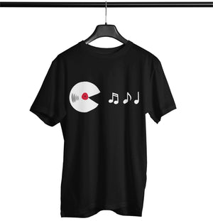 Vinyl Eats Music Notes Softstyle T-Shirt | Techno Outfit