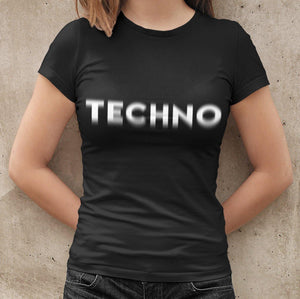 Techno Visual Effect Women's Fitted T-Shirt | Techno Outfit