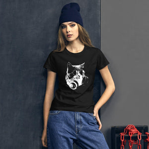 Techno Cat Women's Fitted T-Shirt | Techno Outfit