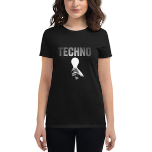 Techno Light Women's Fitted T-Shirt | Techno Outfit
