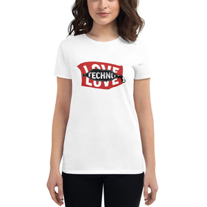 Techno Love Women's Fitted T-Shirt | Techno Outfit
