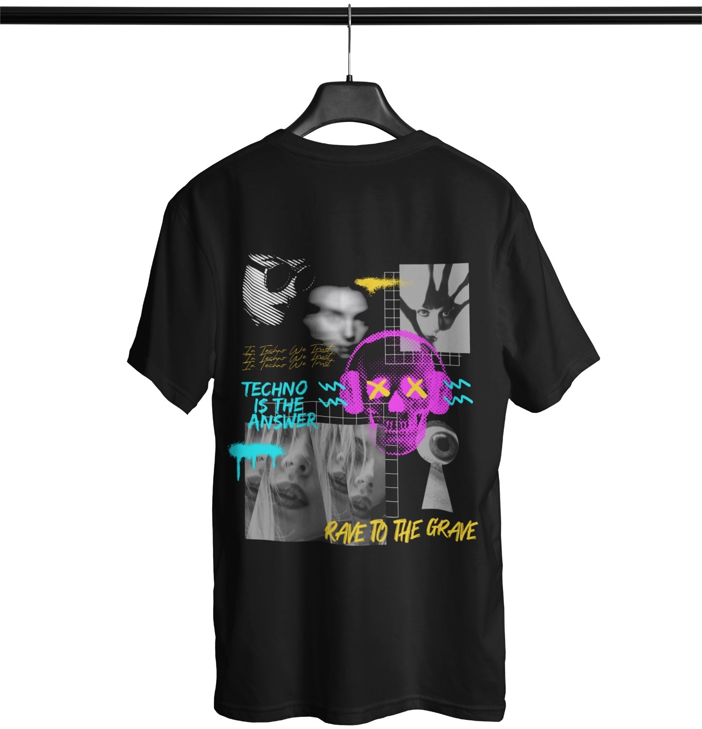 Techno Streetwear Back Print T-Shirt