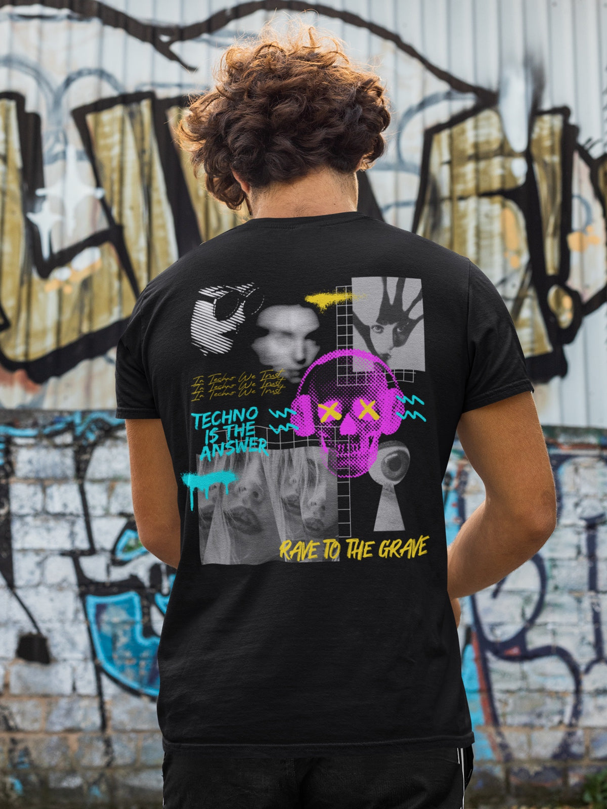 Techno Streetwear Back Print T-Shirt
