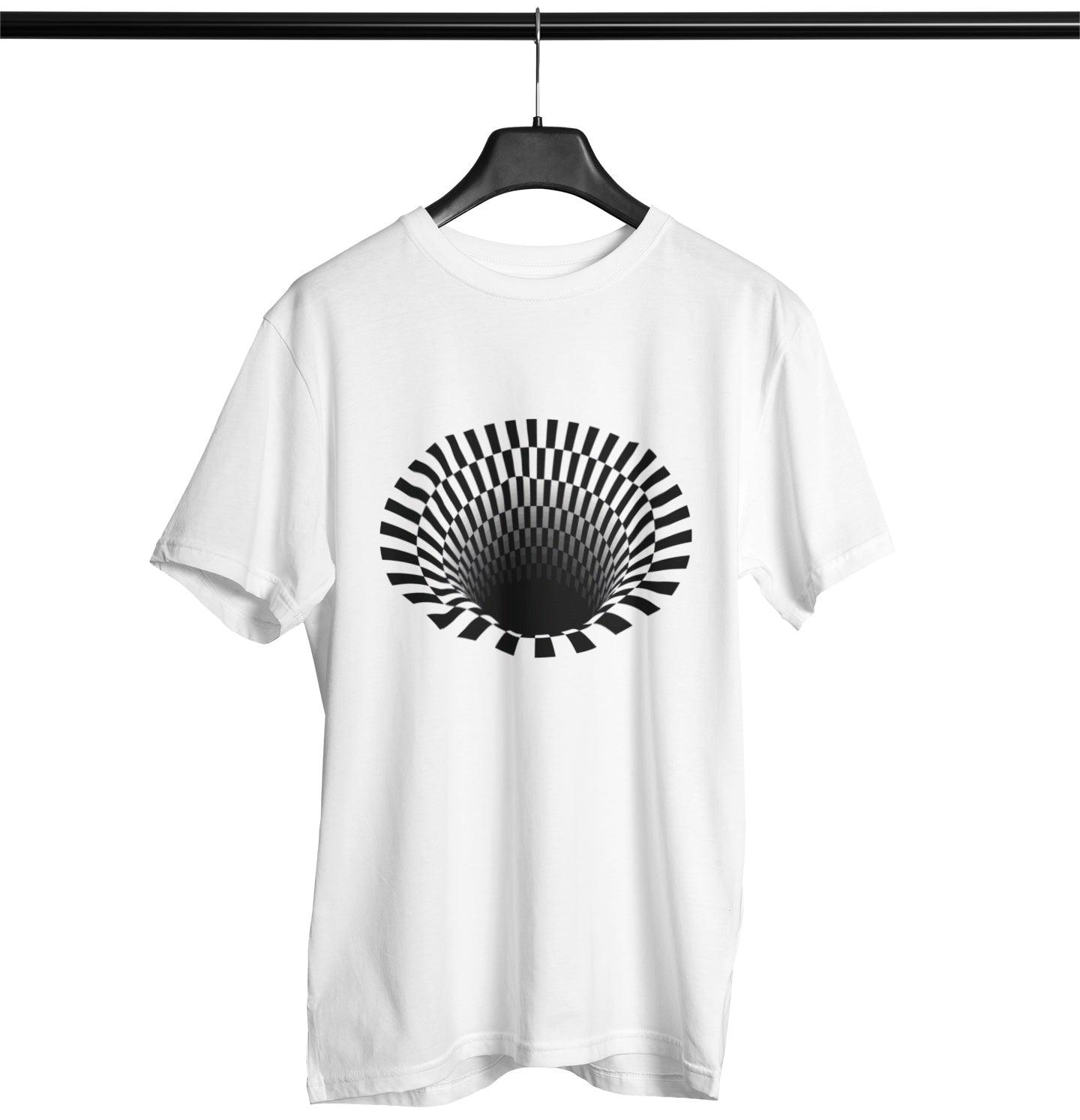 Loch-optische Softstyle T-Shirt | Täuschung Outfit Techno Schwarzes