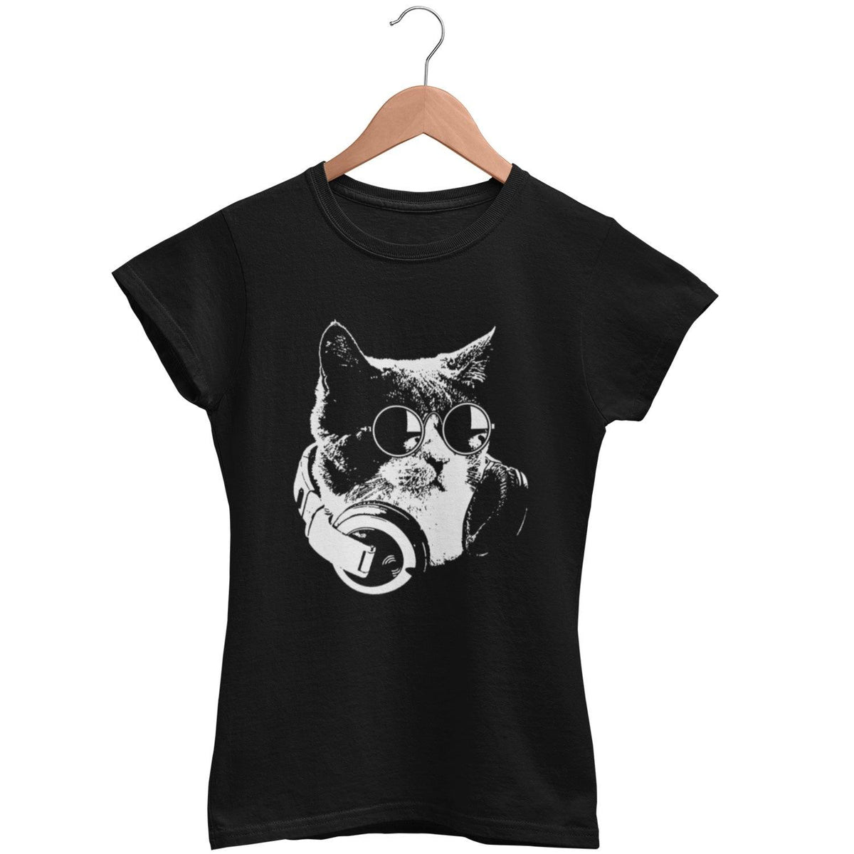 Techno Cat Women's Fitted T-Shirt | Techno Outfit