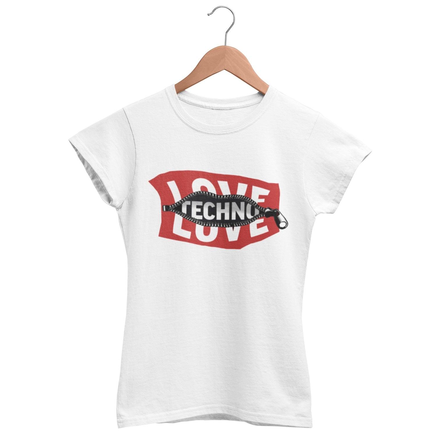Techno Love Women's Fitted T-Shirt | Techno Outfit