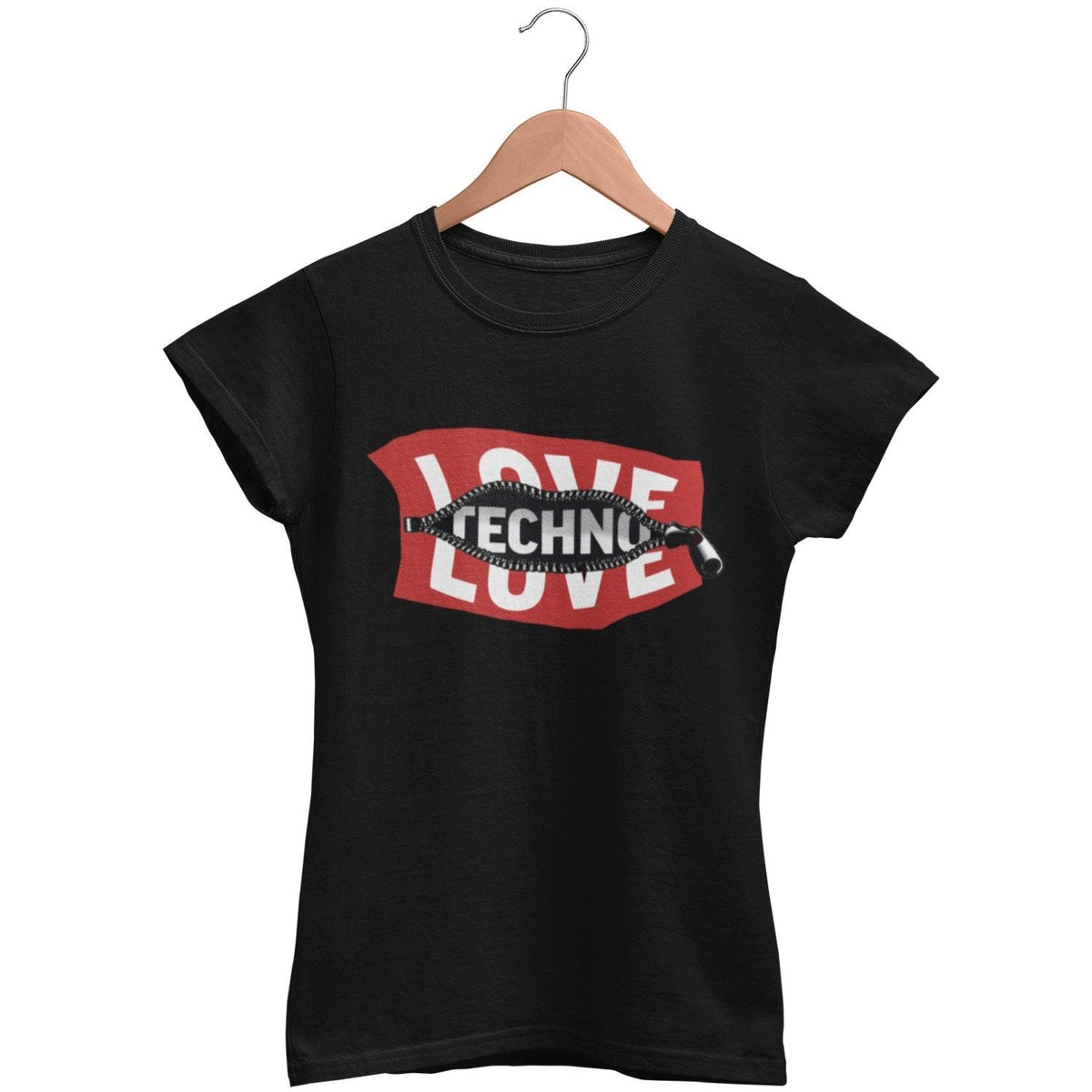 Techno Love Women's Fitted T-Shirt | Techno Outfit