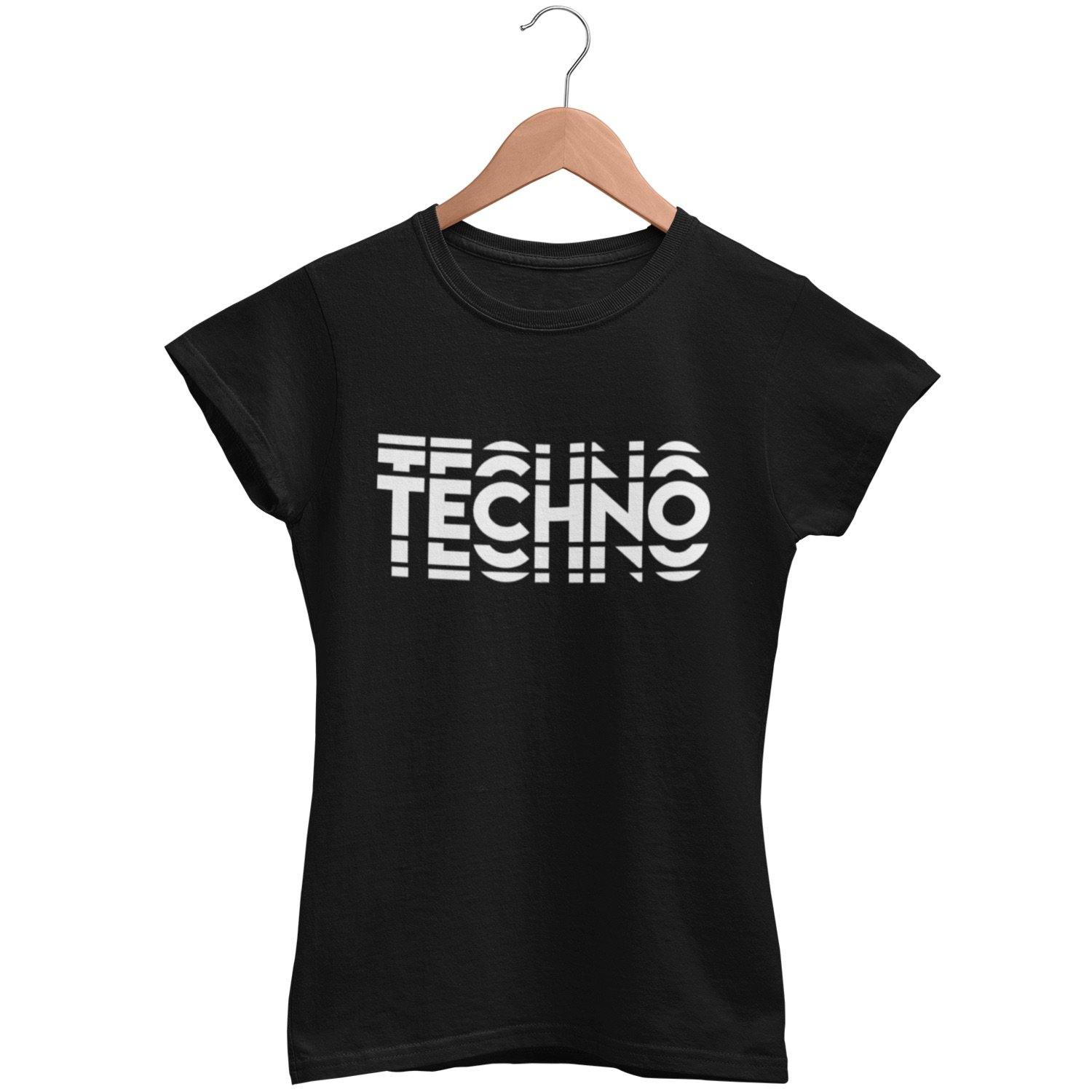 Techno Visual Effect 2 Women's Fitted T-Shirt | Techno Outfit