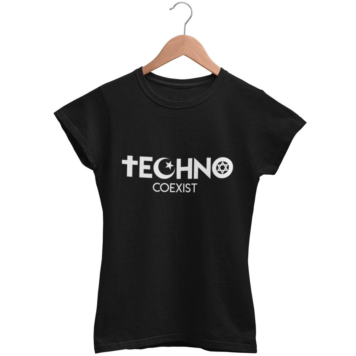 Techno Coexist Women's Fitted T-Shirt | Techno Outfit