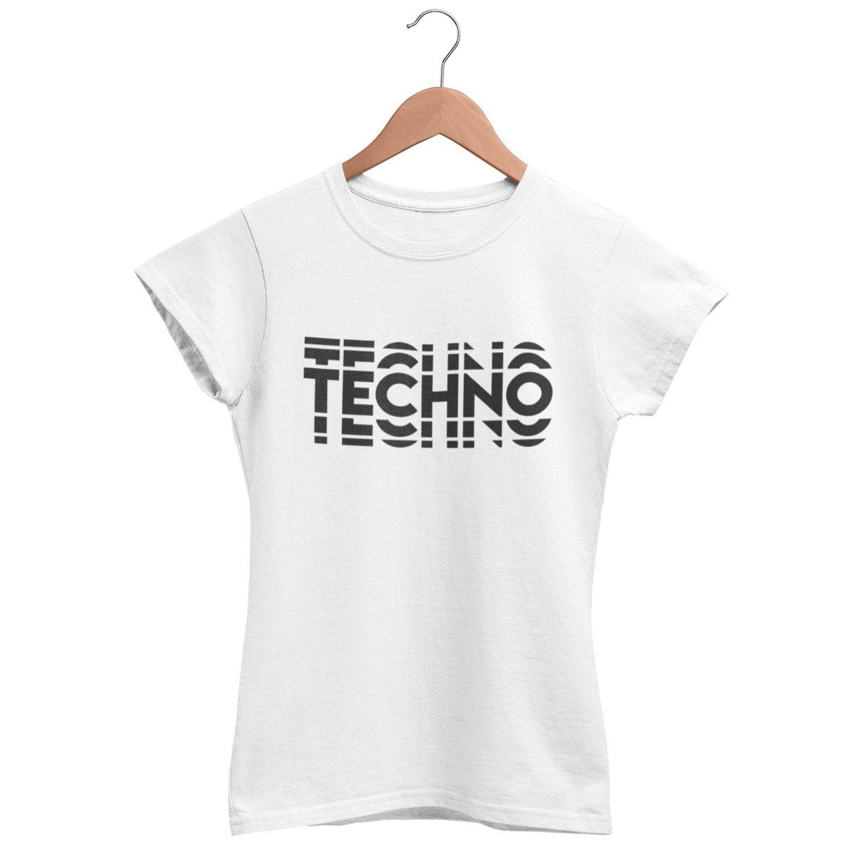 Techno Visual Effect 2 Women's Fitted T-Shirt | Techno Outfit