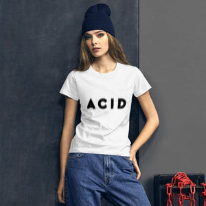 Acid Visual Effect Women's Fitted T-Shirt | Techno Outfit
