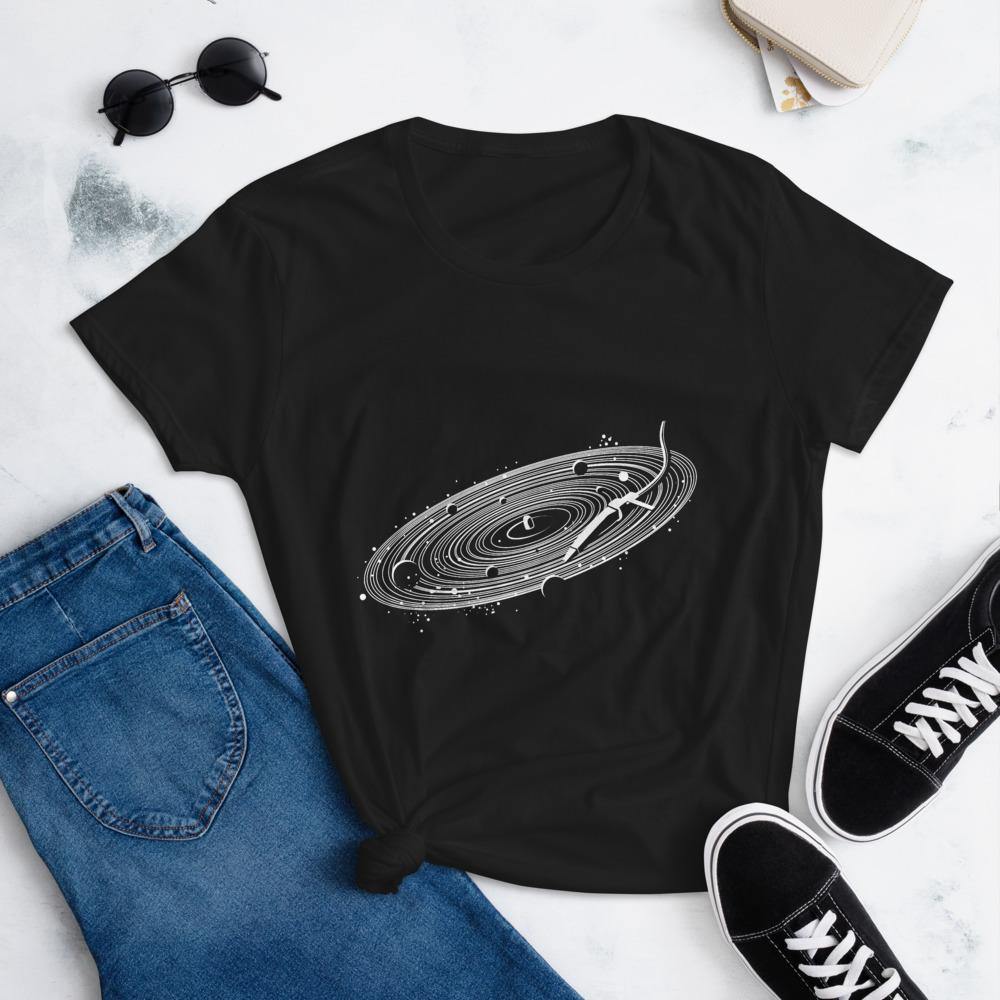 Vinyl Space Women's Fitted T-Shirt | Techno Outfit