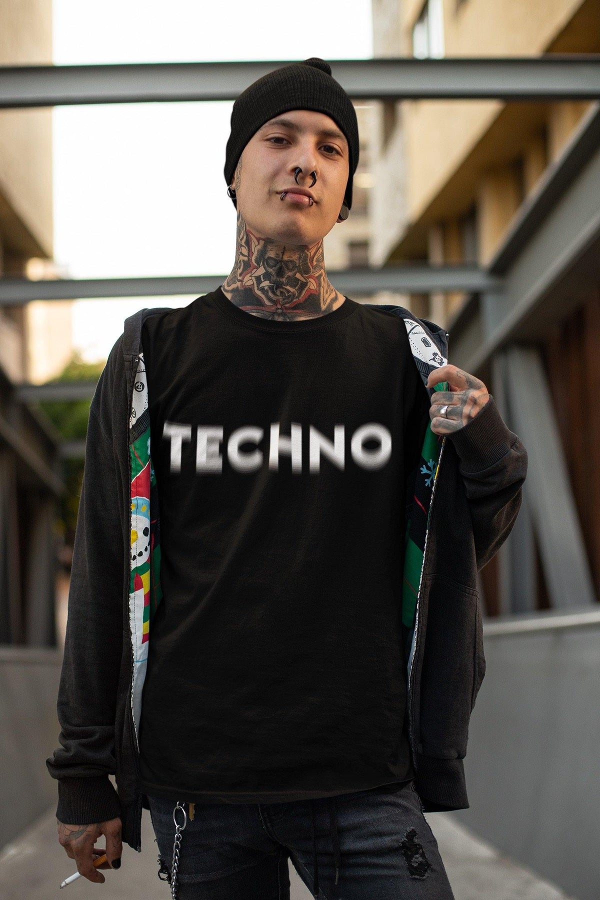 Techno Visual Effect Softstyle T-Shirt | Techno Outfit