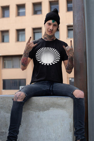 Black Hole Optical Illusion Softstyle T-Shirt | Techno Outfit