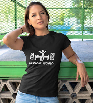 Morning Techno Women's Fitted T-Shirt | Techno Outfit