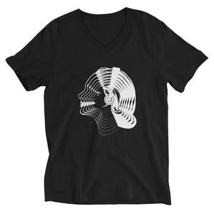 Women Visual Effect V-Neck T-Shirt | Techno Outfit