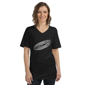 Vinyl Space V-Neck T-Shirt | Techno Outfit