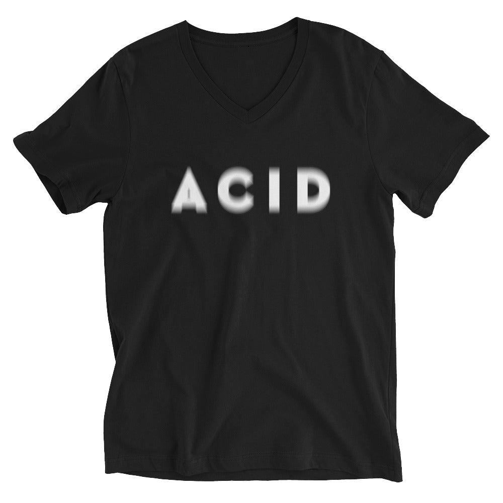 Acid Visual Effect V-Neck T-Shirt | Techno Outfit