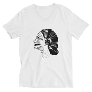 Women Visual Effect V-Neck T-Shirt | Techno Outfit