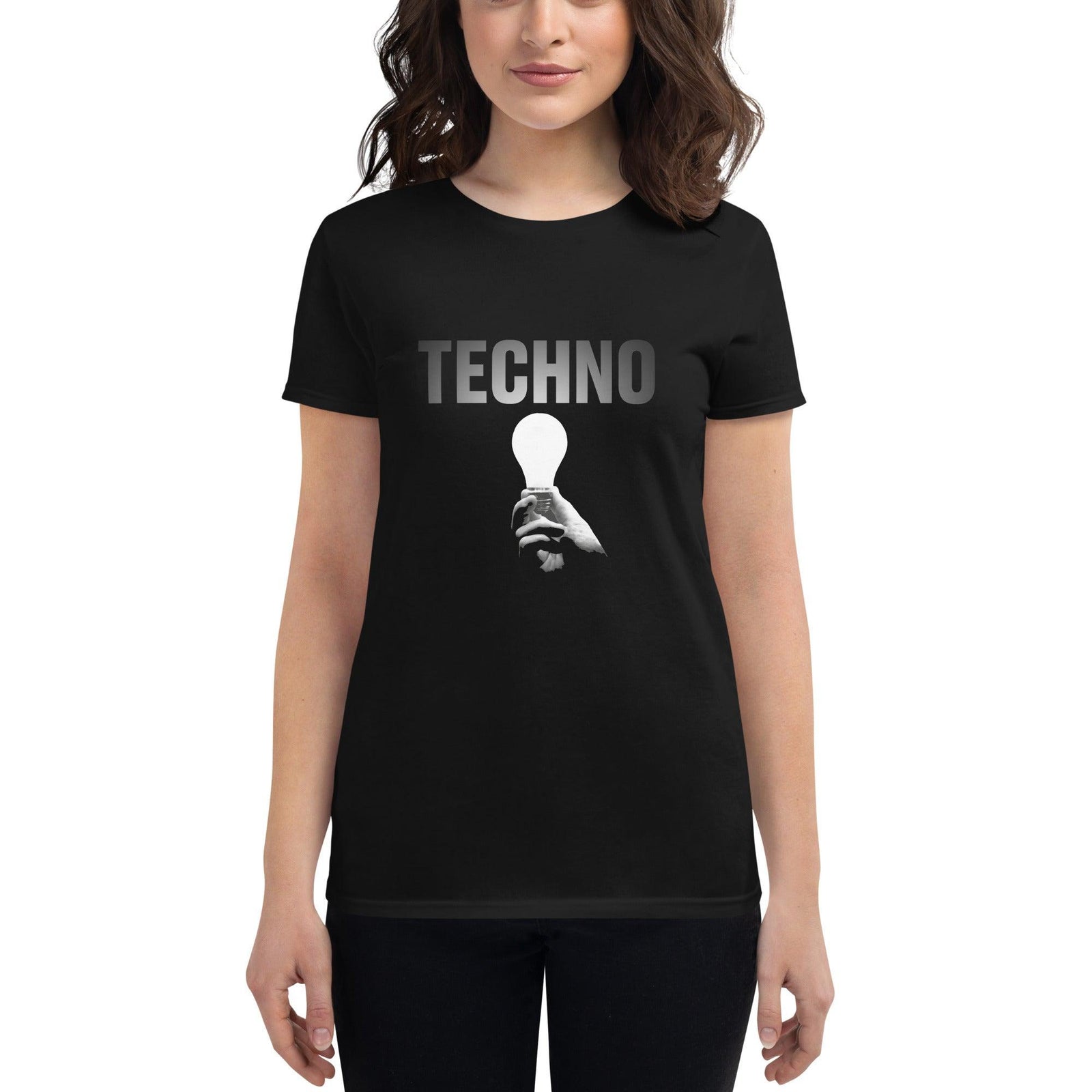 Techno Light Women's Fitted T-Shirt | Techno Outfit