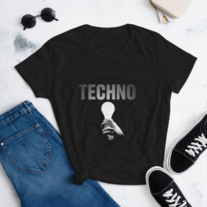 Techno Light Women's Fitted T-Shirt | Techno Outfit