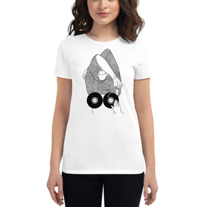 Vinyl Breast Women's Fitted T-Shirt | Techno Outfit